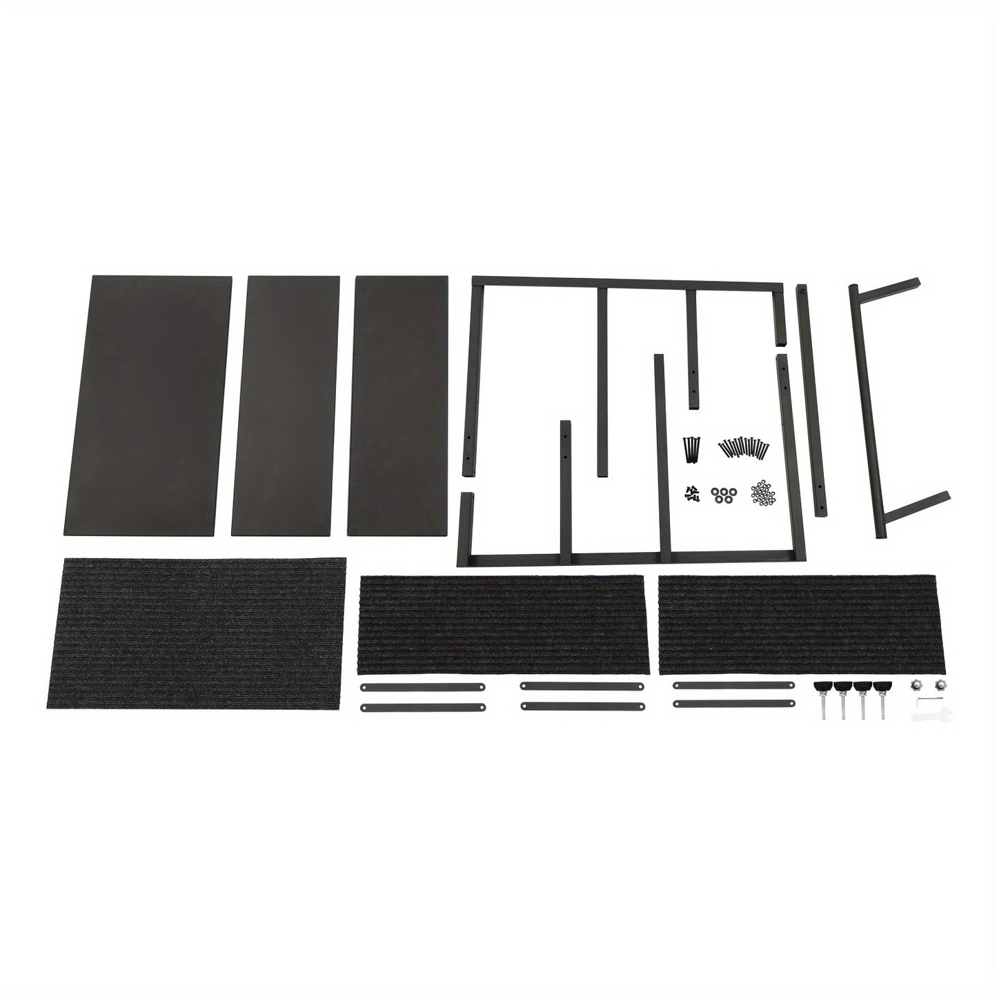 [Heavy Duty RV Ladder] Heavy Duty 3-Step RV Step Ladder with Non-Slip Steps & Handrail | 450lb Capacity, Steel Construction, Adjustable Foot Pads - Commercial/Residential Use for RV, Pool, Stage, Truck, Home - Elderly & Disab