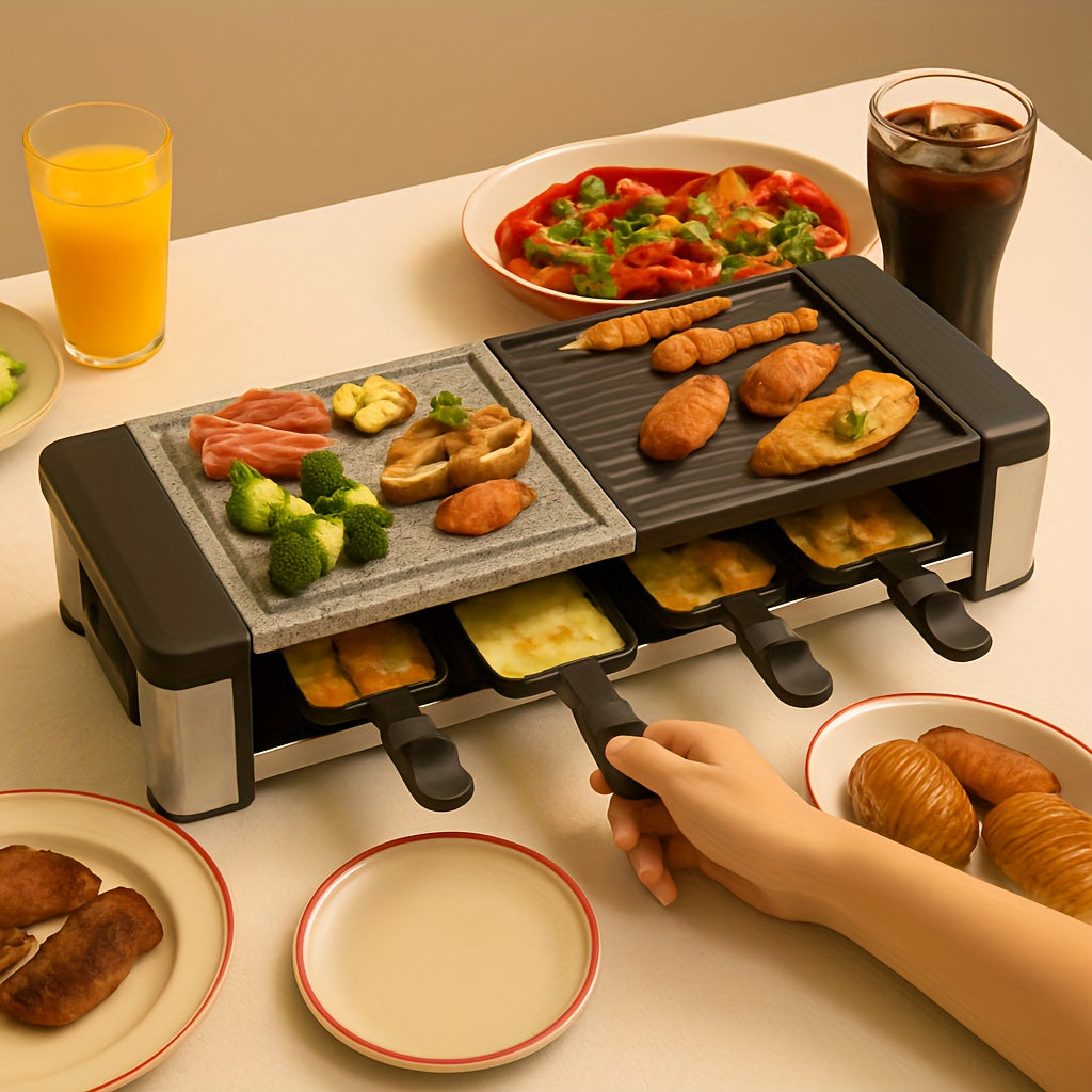 Raclette Grill 1200W Table Grill With 8 Cheese Melt Pans