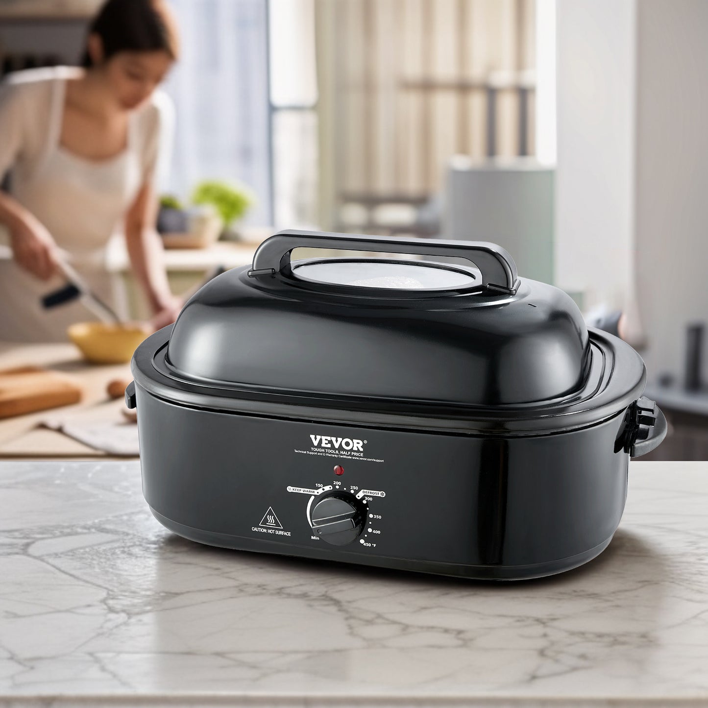 VEVOR Electric Roaster Oven 22 Qt Self Basting Lid 1450W