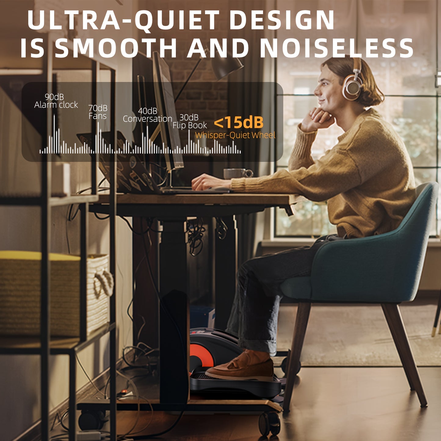 Compact Under Desk Elliptical Machine for Seniors, Quiet & Portable Electric Seated Pedal Exerciser with Remote Control, 12 Adjustable Speeds, Space-Saving Design - Perfect for Low-Impact Workouts at Home Or Office, Elliptica