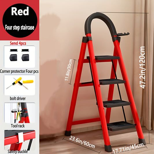 Foldable Footstool Ladder 3 Steps 400 Lb Capacity Non Slip Pedals