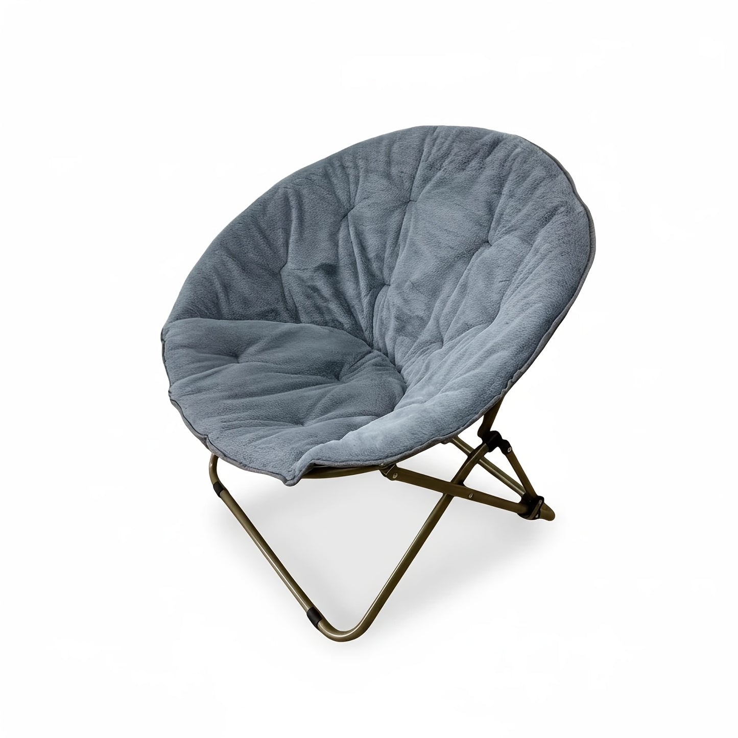 Faux Fur Saucer Chair XL Circle Seat For Bedroom Dorm And Gaming Foldable