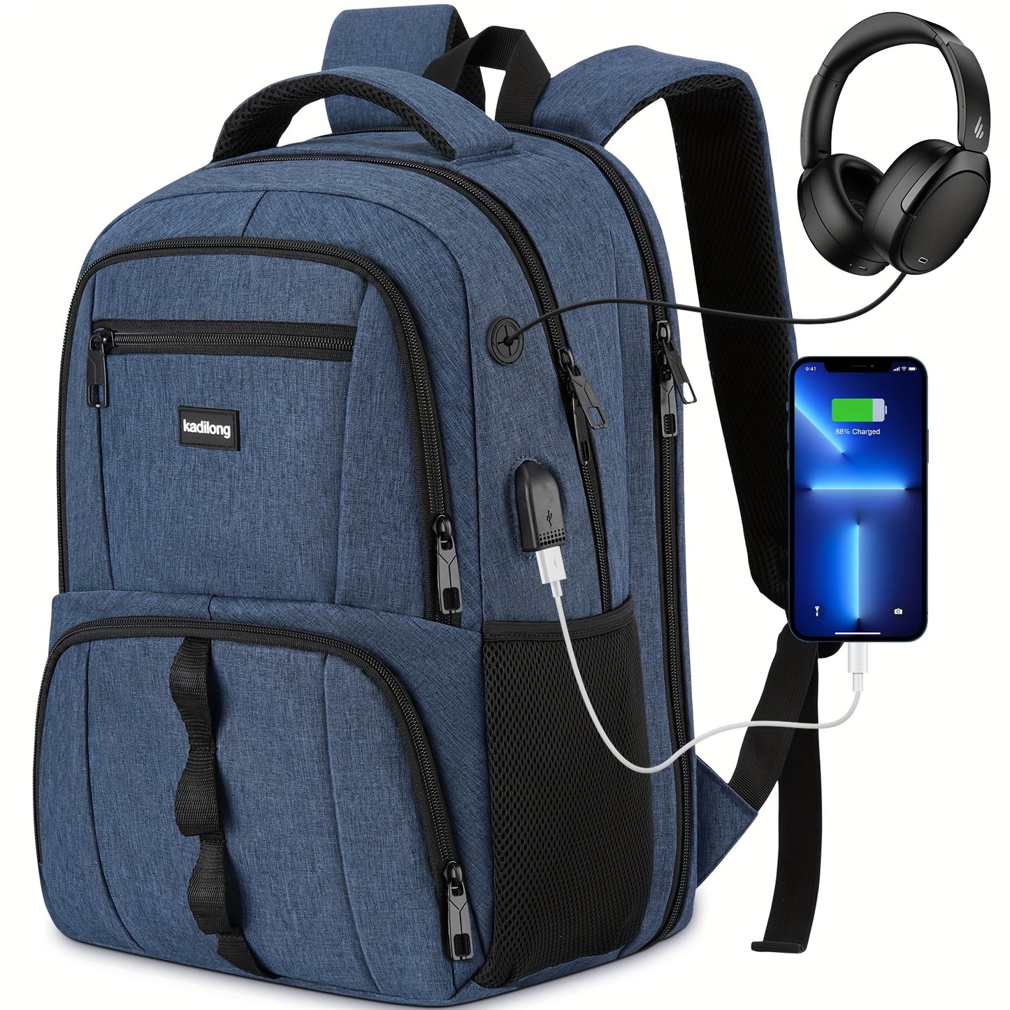 [Anti Theft Backpack] Anti Theft Laptop Backpack | For Men Women, College School Bookbags Computer Bag Gift For Teenage Boys Girls, Business Travel Back Pack With USB Charging Port Fits 15.6 Inch Notebook
