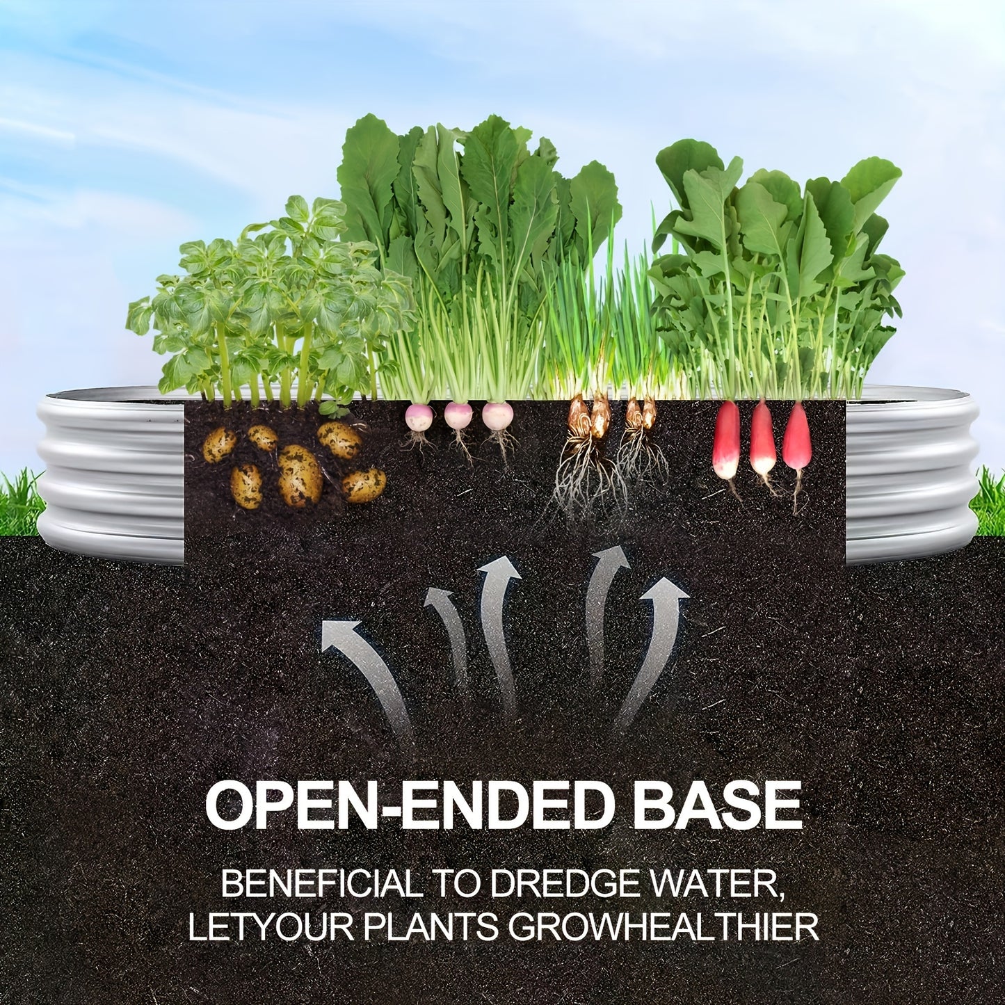 2 Pack Galvanized Raised Garden Bed Kit Oval Planter Boxes For Vegetables