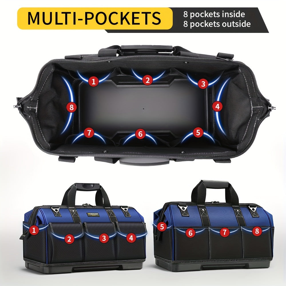WINHUNT 15 17 19 Inch Heavy Duty Tool Bag Large Capacity 3 Layer Organizer