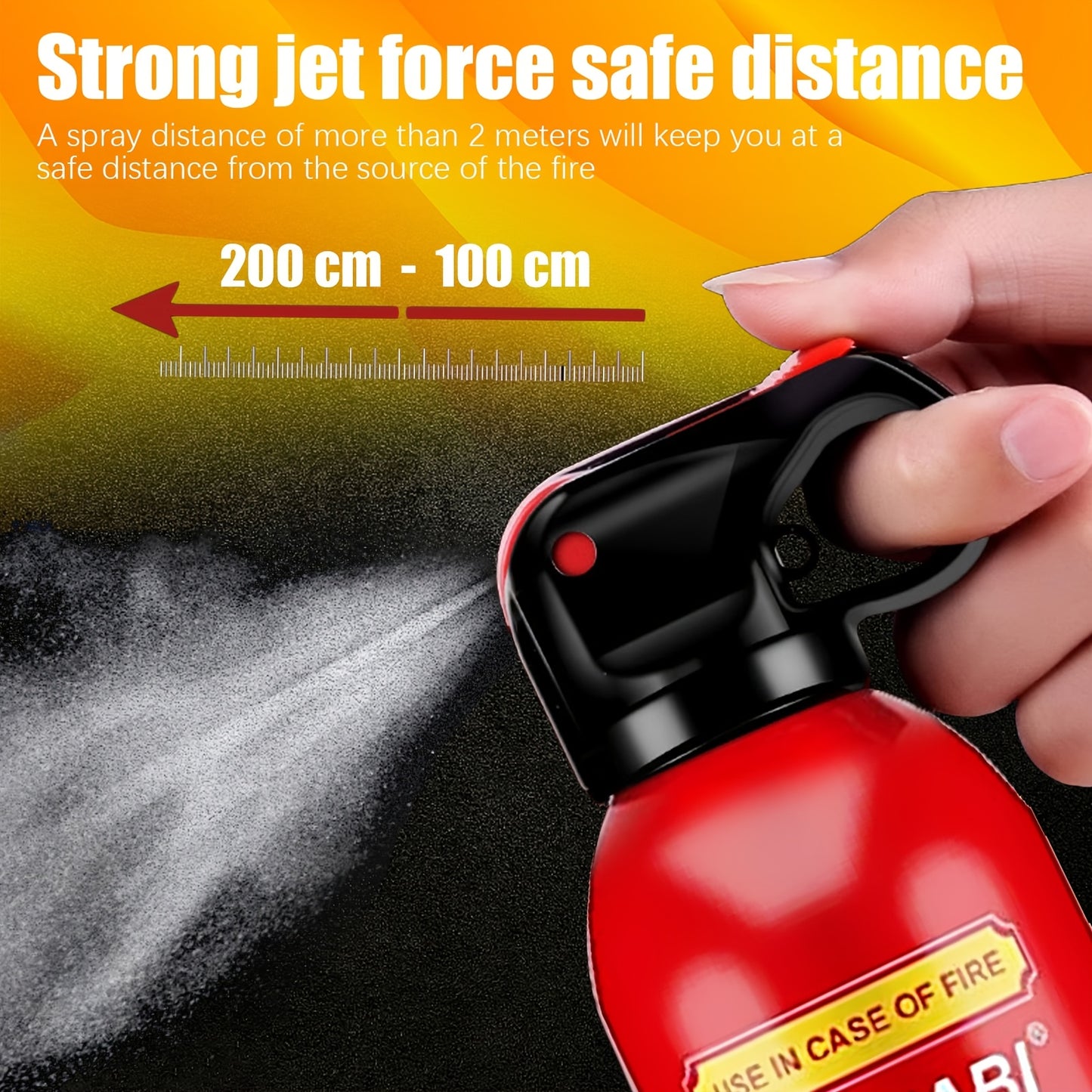 Portable Fire Extinguisher | 4-in-1 Small Fire Extinguisher For Home, Garage, Kitchen, Car | For Electric, Textile And Grease Fires | Non-Toxic, Easy Clean | Wall Mount Include