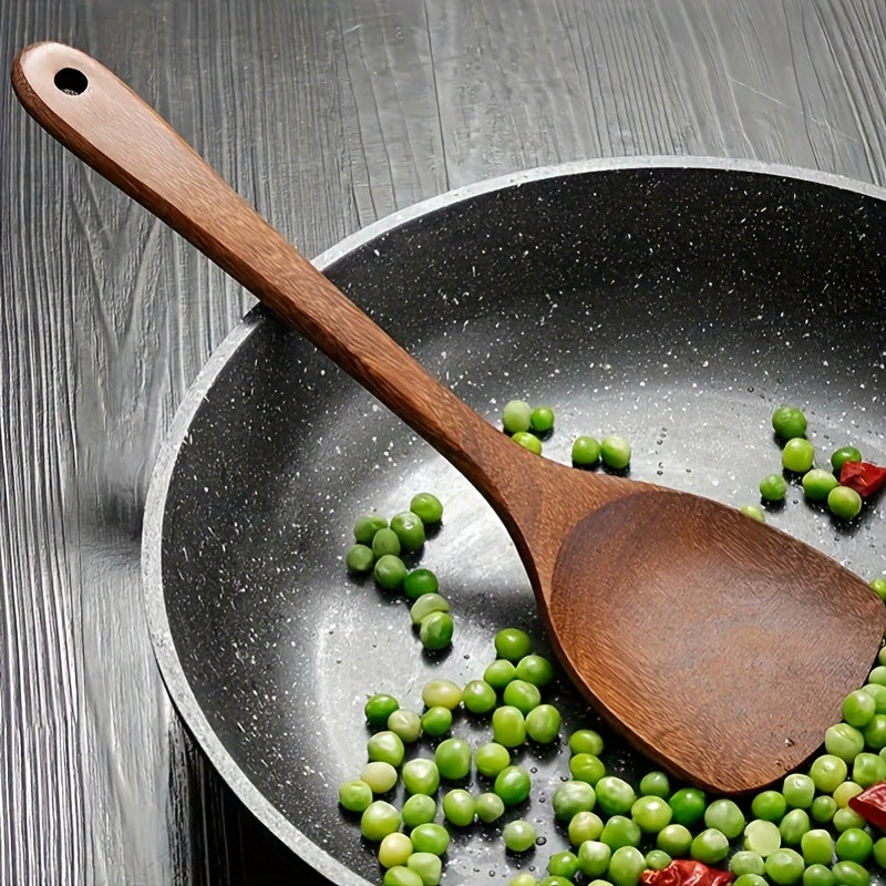 10pcs Quality Teak Cookware Set - Non-stick Friendly, Heat Resistant, Ergonomic Handle, Comfortable Grip - Perfect For Stirring, Baking, Serving And Easy Cooking