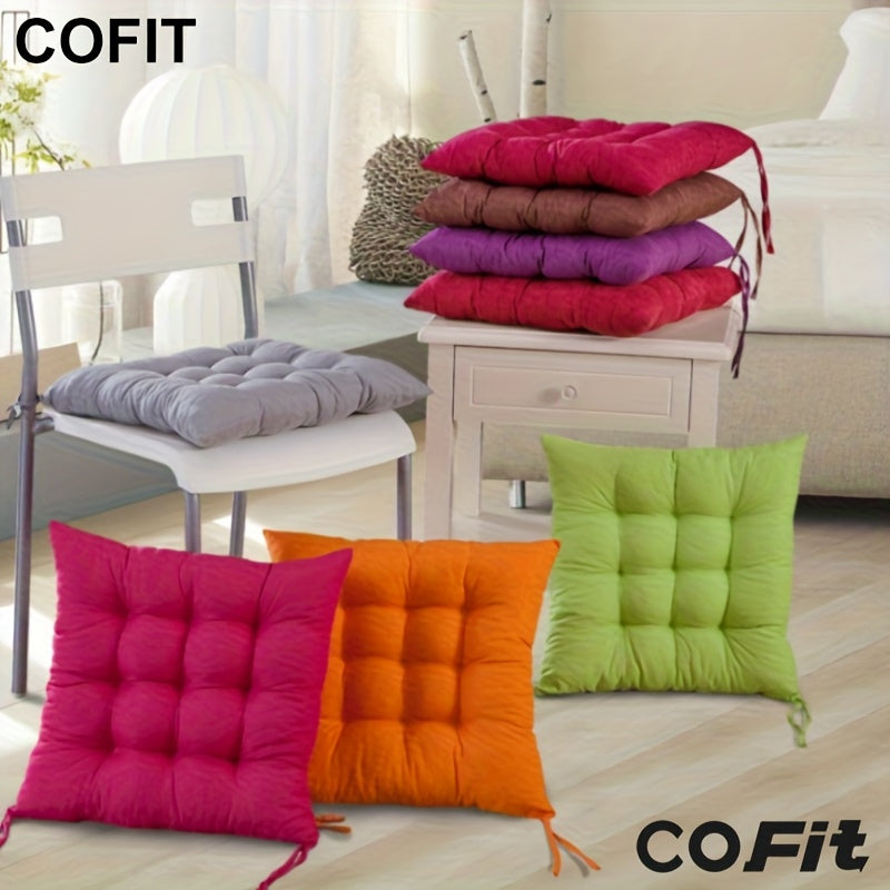 4-Pack Solid Color Polyester Chair Cushions - No Electricity Required, Durable Fabric, Plush Design, Suitable for Garden Chairs, Restaurant Chairs, Car Seats and Office Chairs