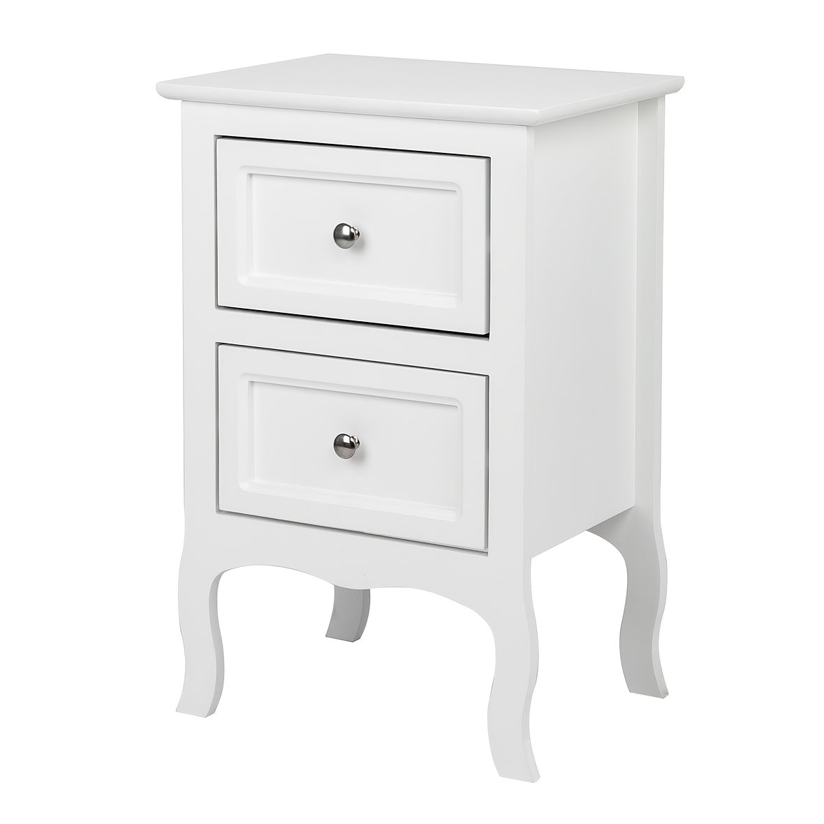 Bonnlo Compact Nightstand With Drawer White Space Saving Bedside Table MDF