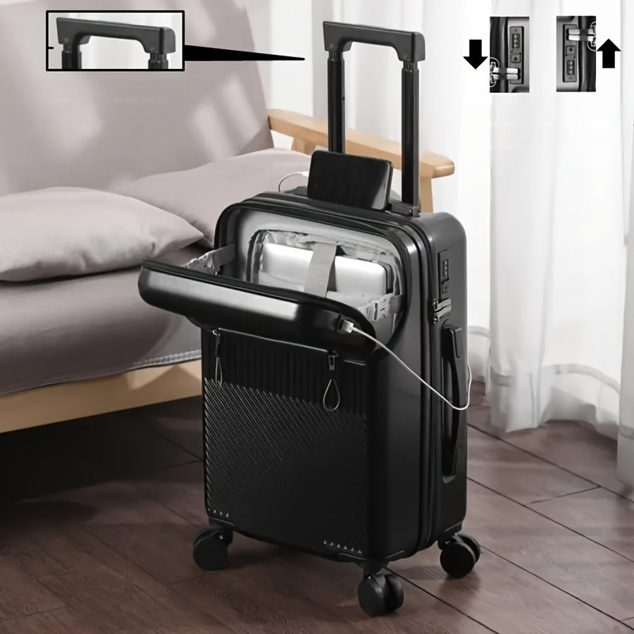 1pc 20 Inch Luggage, Travel Function Boarding Case, Luggage with Password Lock And Wheels, Suitable for Daily Use As A Neutral Bag Big Capacity Suitcase