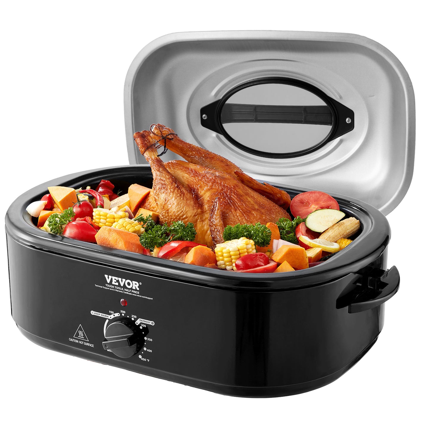 VEVOR Electric Roaster Oven 22 Qt Self Basting Lid 1450W
