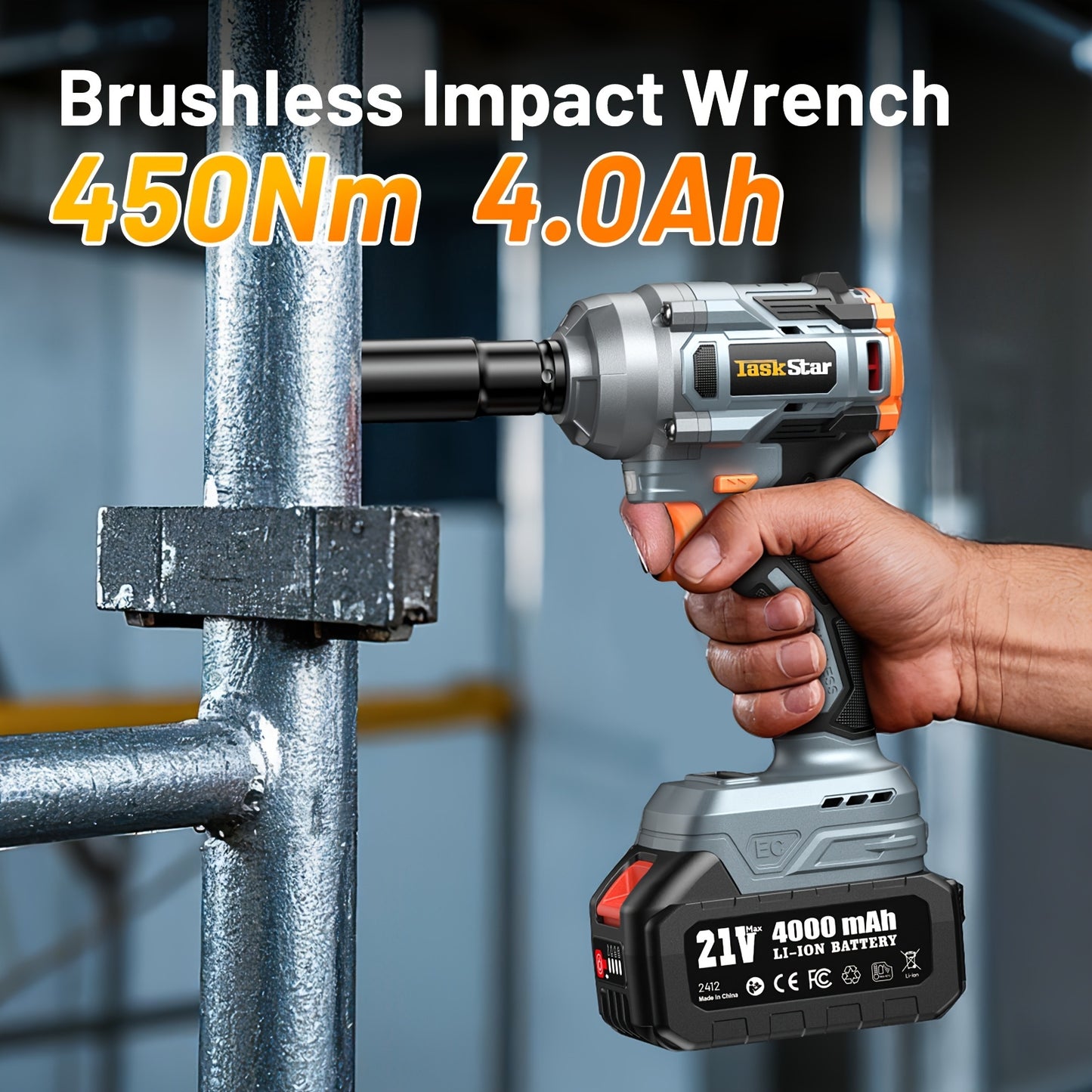 Electric Ratchet Wrench 400 Nm Impact Wrench With Variable Speed Trigger Charger