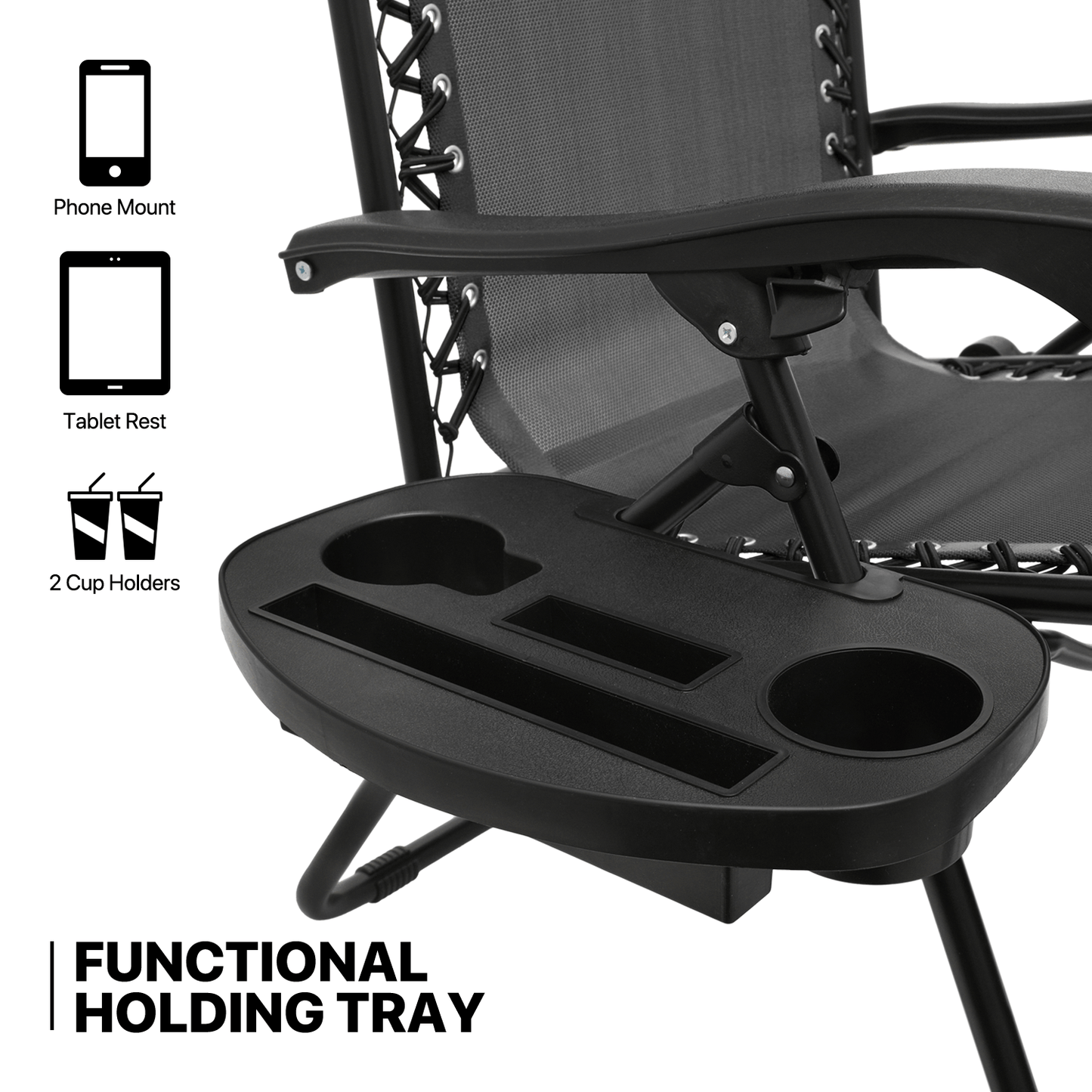 MoNiBloom Zero Gravity Chairs Set of 2 Outdoor Folding Patio Lounge Chairs