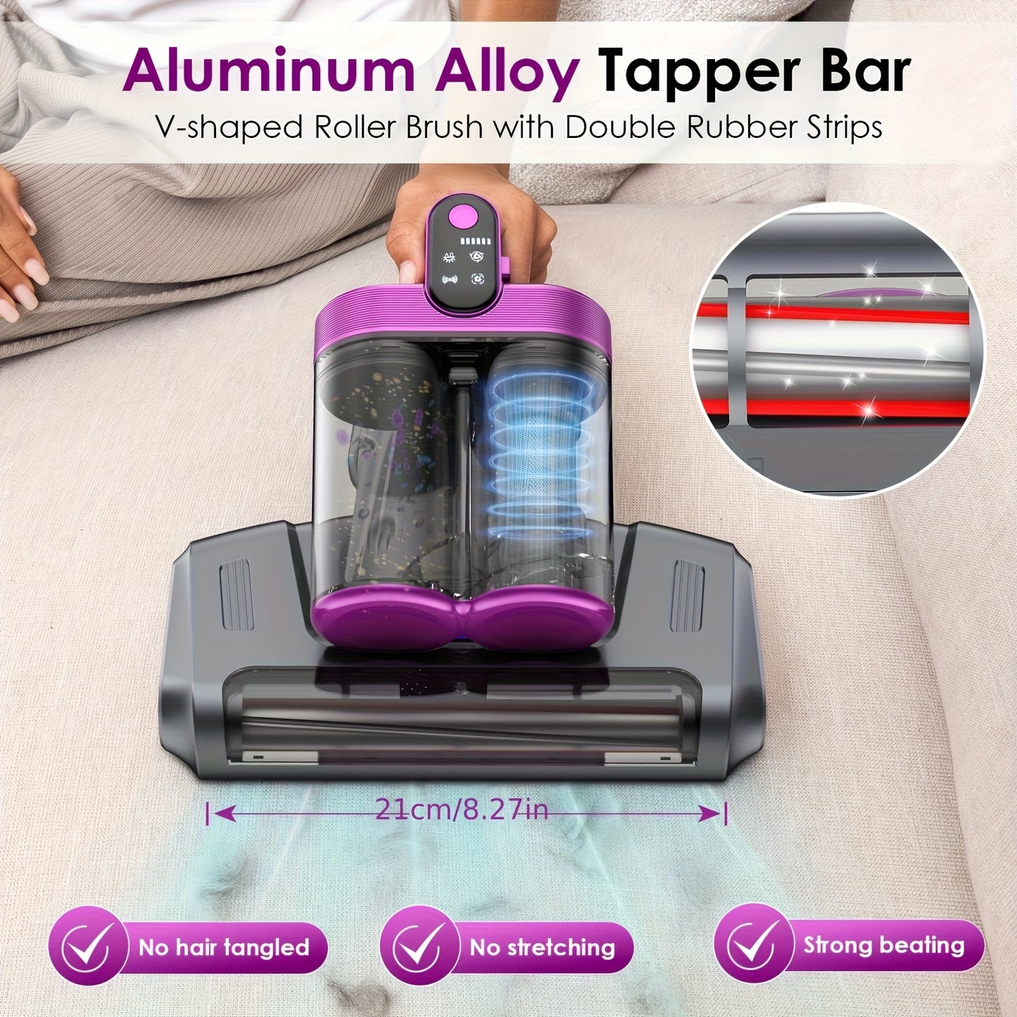 Mattress Vacuum Cleaner With UVC 16Kpa Handheld Suction