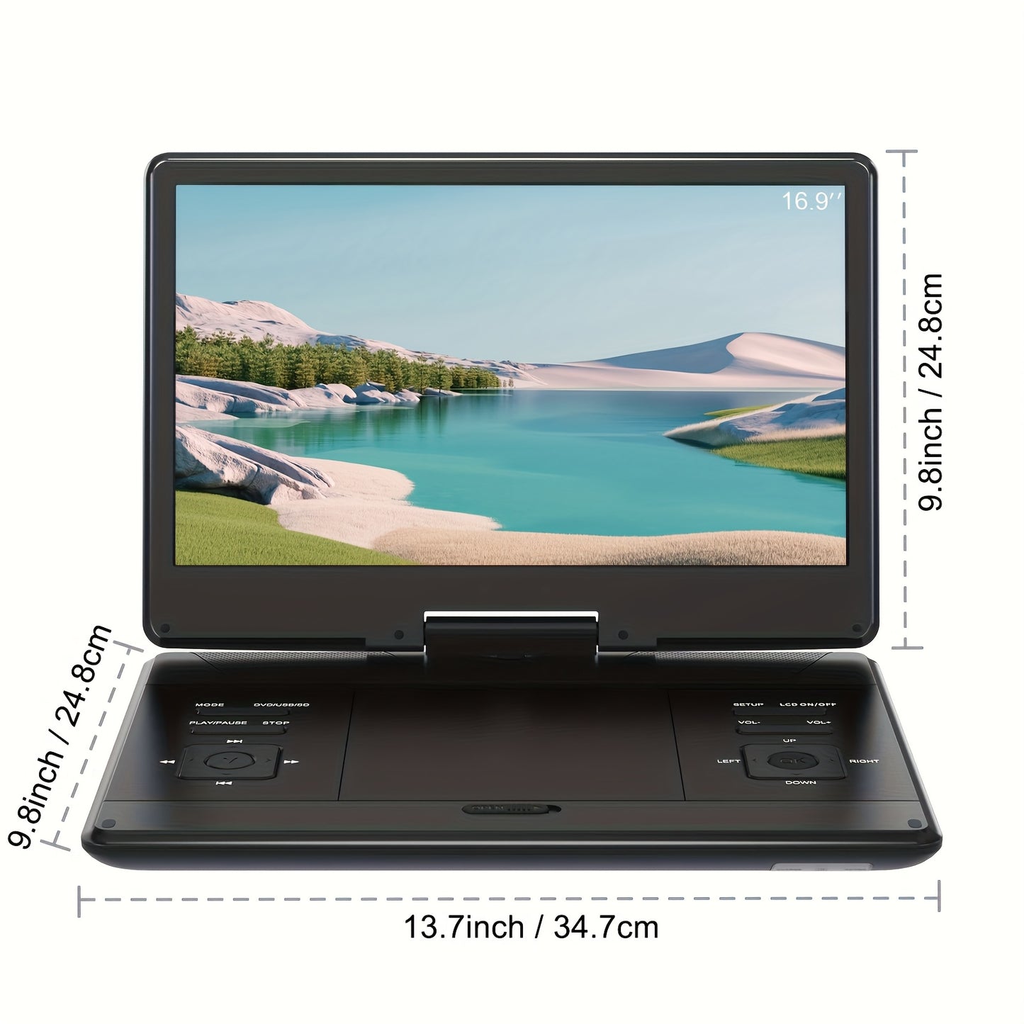 Portable DVD Player 14.1 Inch HD Screen 4 To 6 Hour Battery