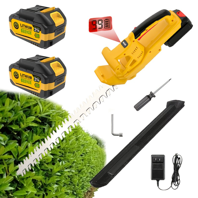 21V Rechargeable Hedge Trimmer With Rotating Handle For Lawn And Shrub Care
