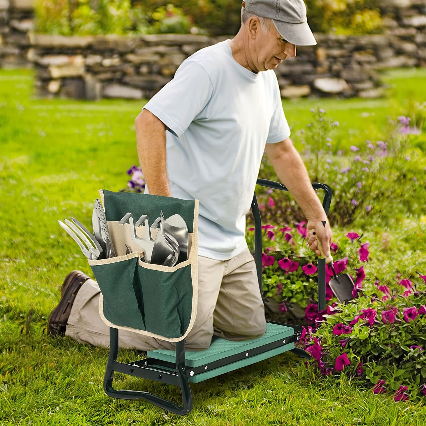 Uten Upgraded Foldable Garden Kneeler And Seat With Thick Soft Kneeling Pad