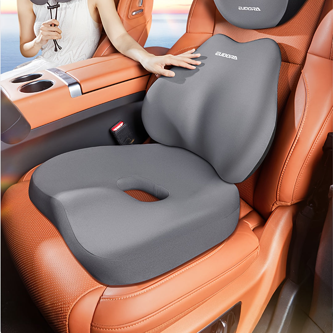 Memory Foam Ergonomic Car Seat Cushion And Back Cushion Set