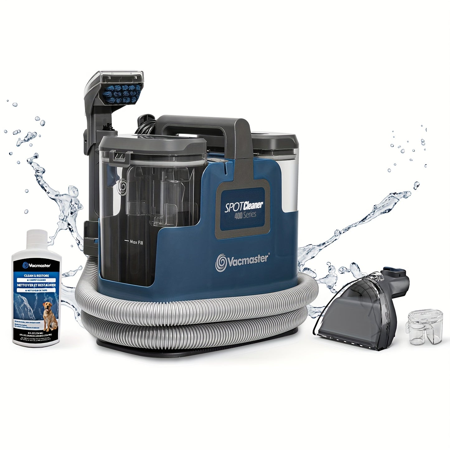 400 Series Portable Carpet & Upholstery Spot Cleaner Machine, 15Kpa Power Suction With Versatile Tools For Pets, Area Rugs And Couches