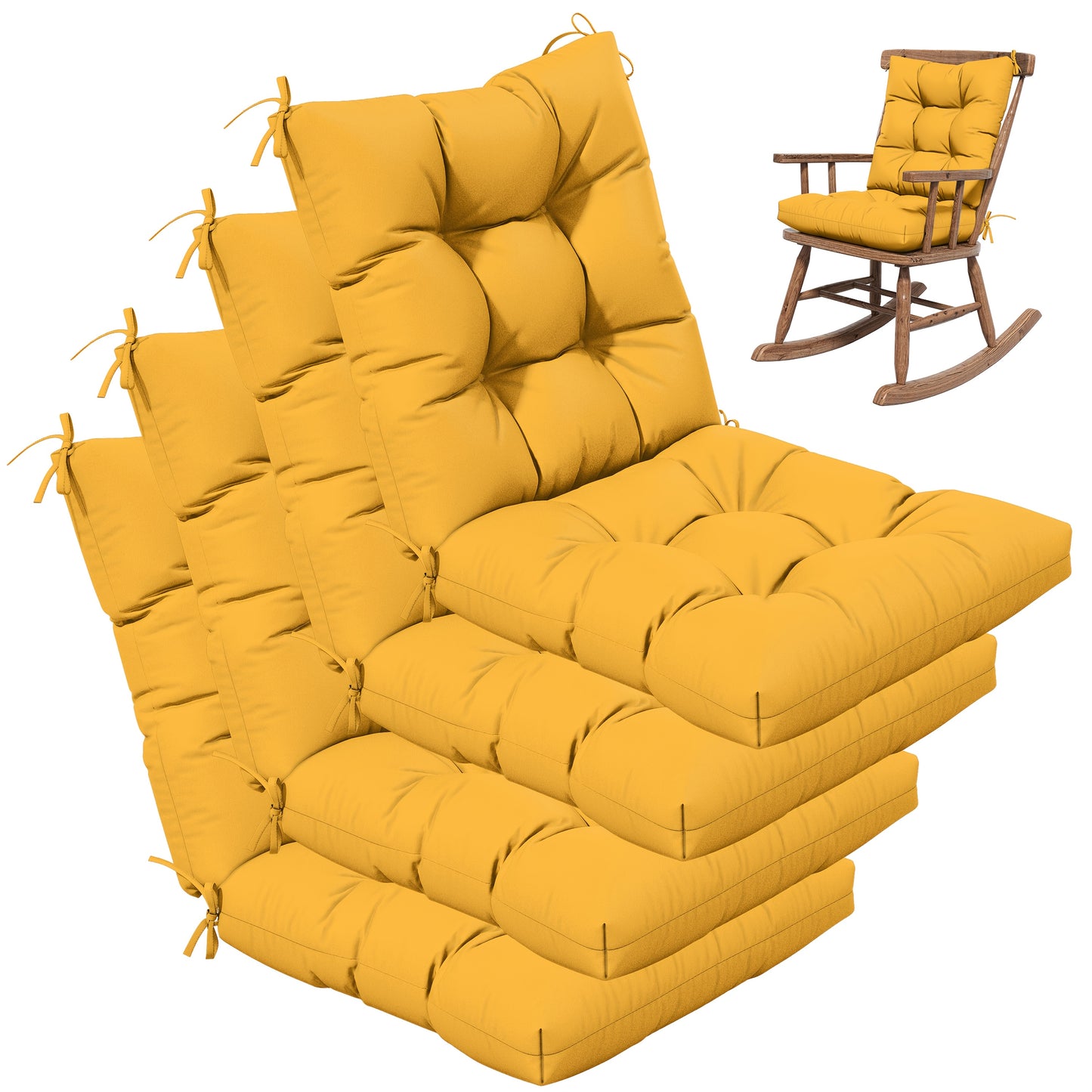 Set of 4 Outdoor Swing Cushions 22.5x22.5 Inches Waterproof All Season