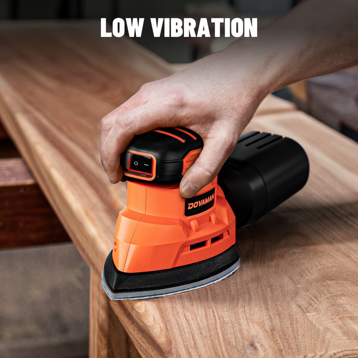 [12pcs, 130W DLS03A Sander] 130W 12000RPM DLS03A Hand Sander | Detail Sander Tool with 12pcs Sandpaper, Efficient Dust Collection System | for Wood and Steel Surfaces