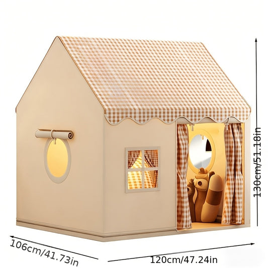 Checkered Play Tent With Window For Kids Indoor Outdoor Princess Castle