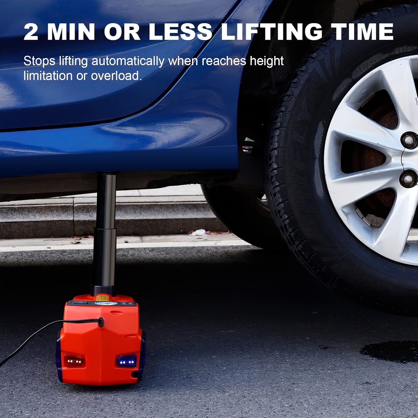 12V 5 Ton Electric Car Jack Set Off Road Kit With Air Compressor And Wrench