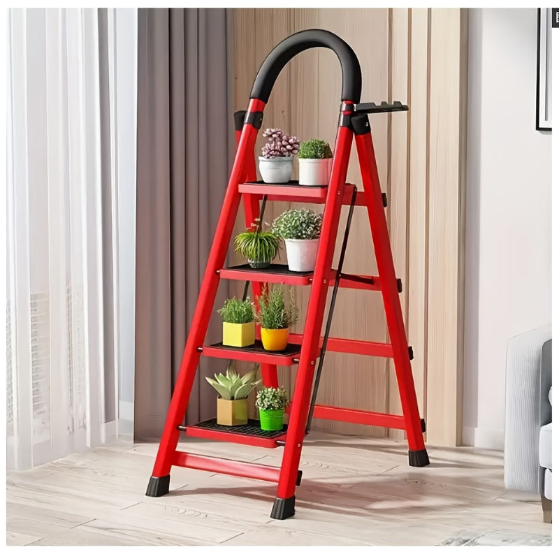 Five Step Portable Folding Ladder With Non Slip Steps Lightweight For Home Use