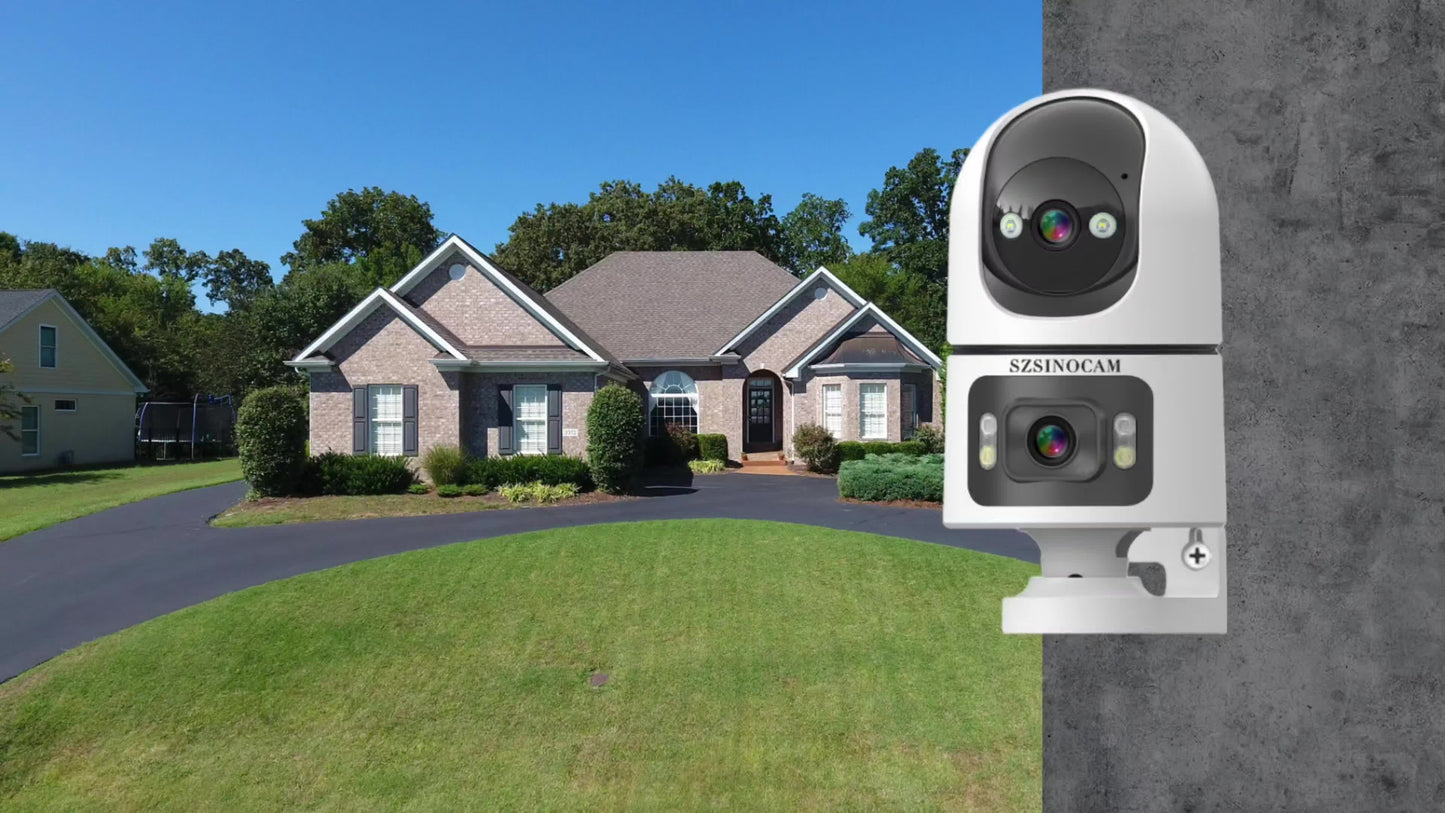 2K Dual Lens PTZ Outdoor Security Camera With 355 Rotation And Dual Band WiFi