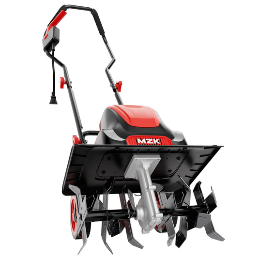 MZK 13.5 Amp Corded Tiller Cultivator 16in Width 8in Depth Adjustable Wheels