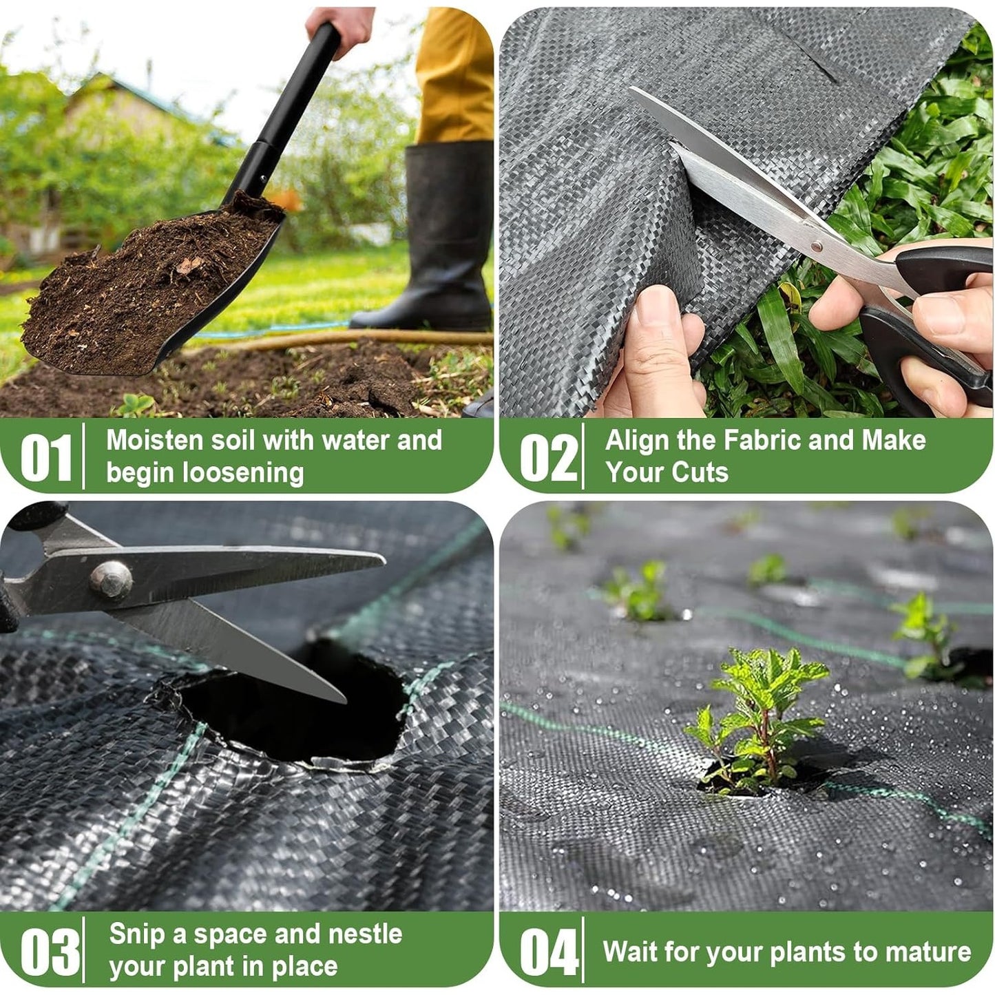 Amagenix 6ft X 100ft Weed Barrier Fabric Heavy Duty Garden Ground Cover PP