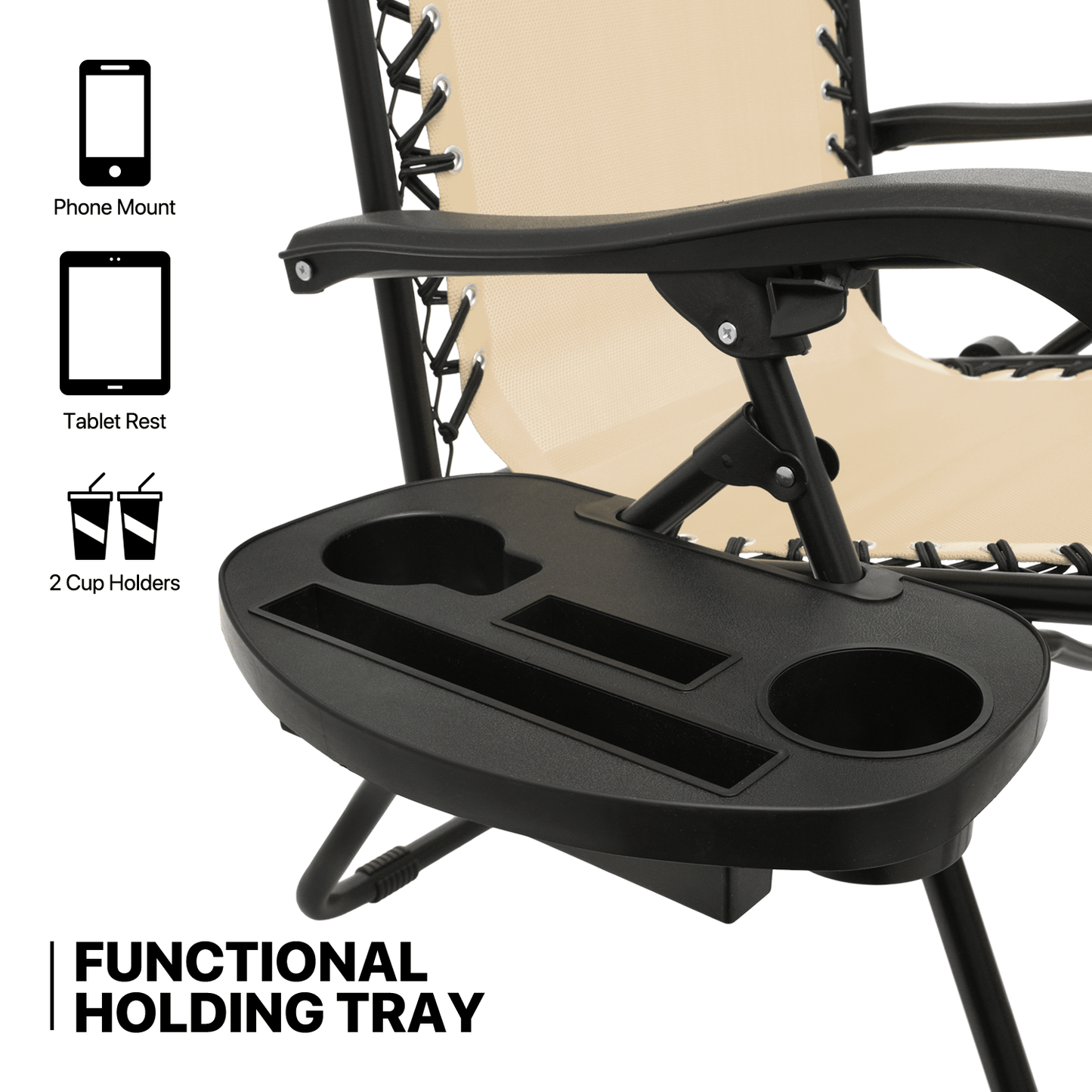 MoNiBloom Zero Gravity Chairs Set of 2 Outdoor Folding Patio Lounge Chairs