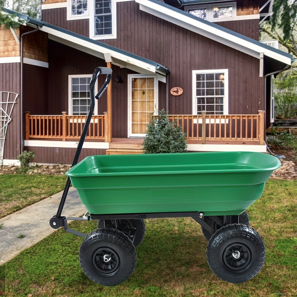 Heavy Duty Garden Cart Steel Frame 220 Lb Quick Release Dump All Terrain Tires