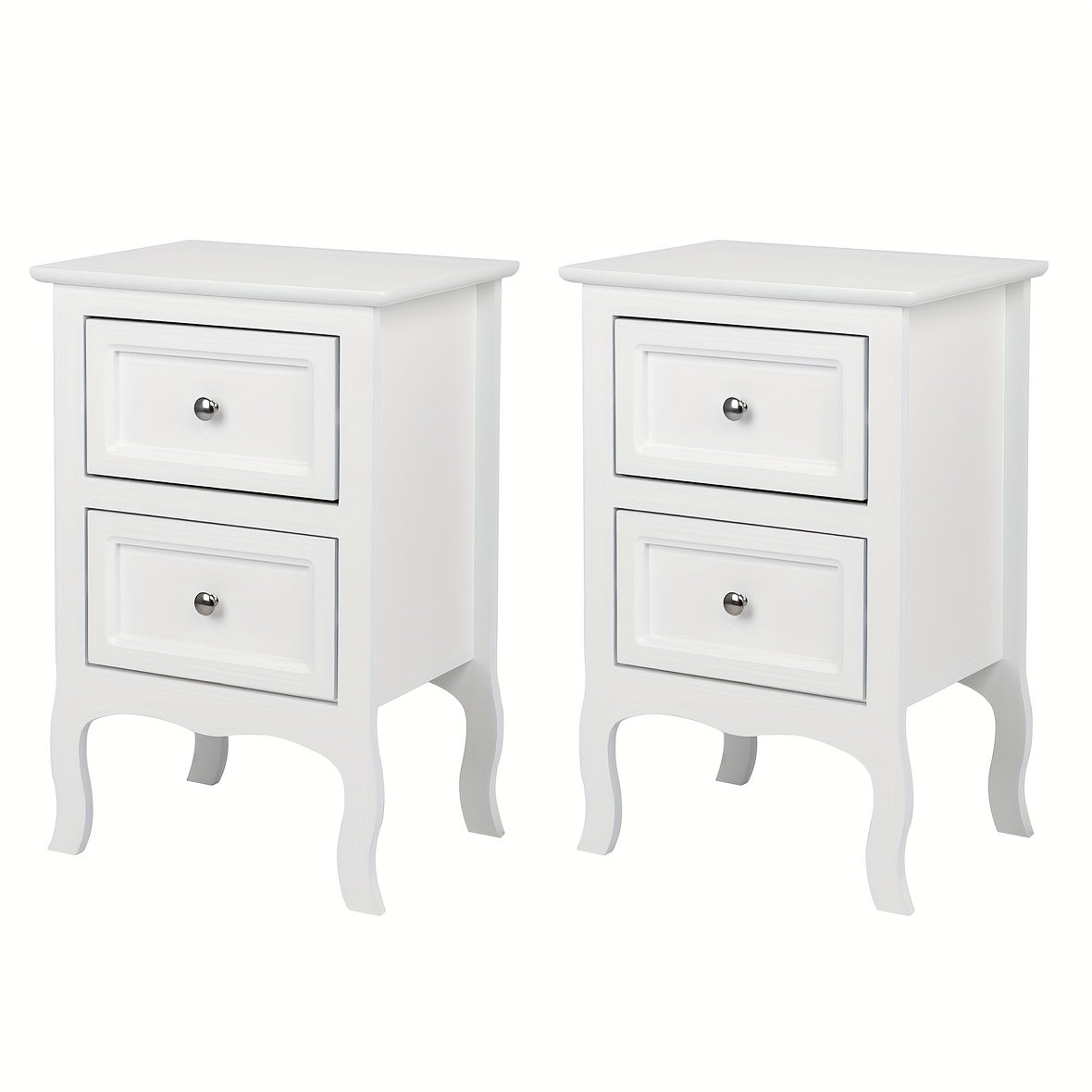 Bonnlo Compact Nightstand With Drawer White Space Saving Bedside Table MDF