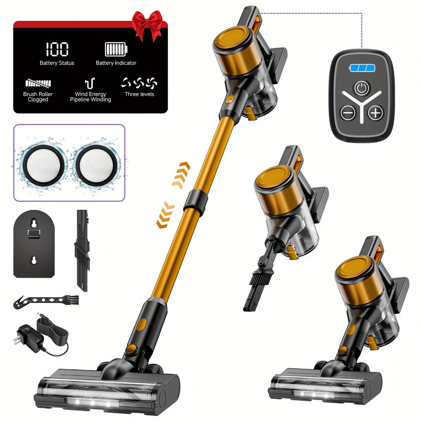 Cordless Vacuum Cleaner 35000 To 46000 Pa Lightweight