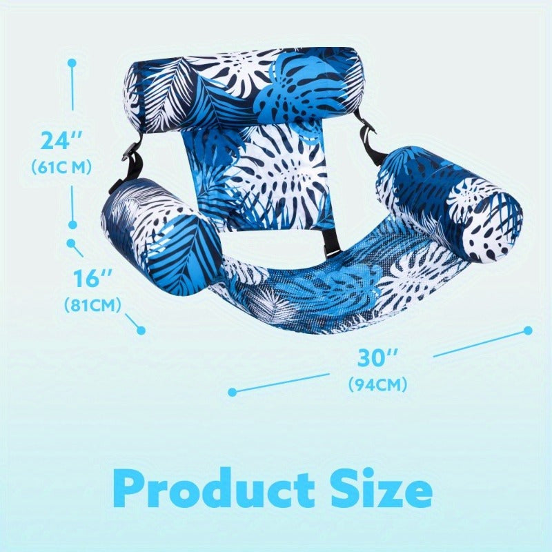 JOYFY 1 Pack/2 Pack Leaf Design Floating Lounger - Inflatable Pool Chair for Adults, Portable Summer Float for Beach, Lake & Pool Parties