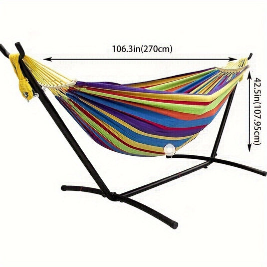 Heavy Duty 450lb Double Hammock With Steel Stand Carry Bag