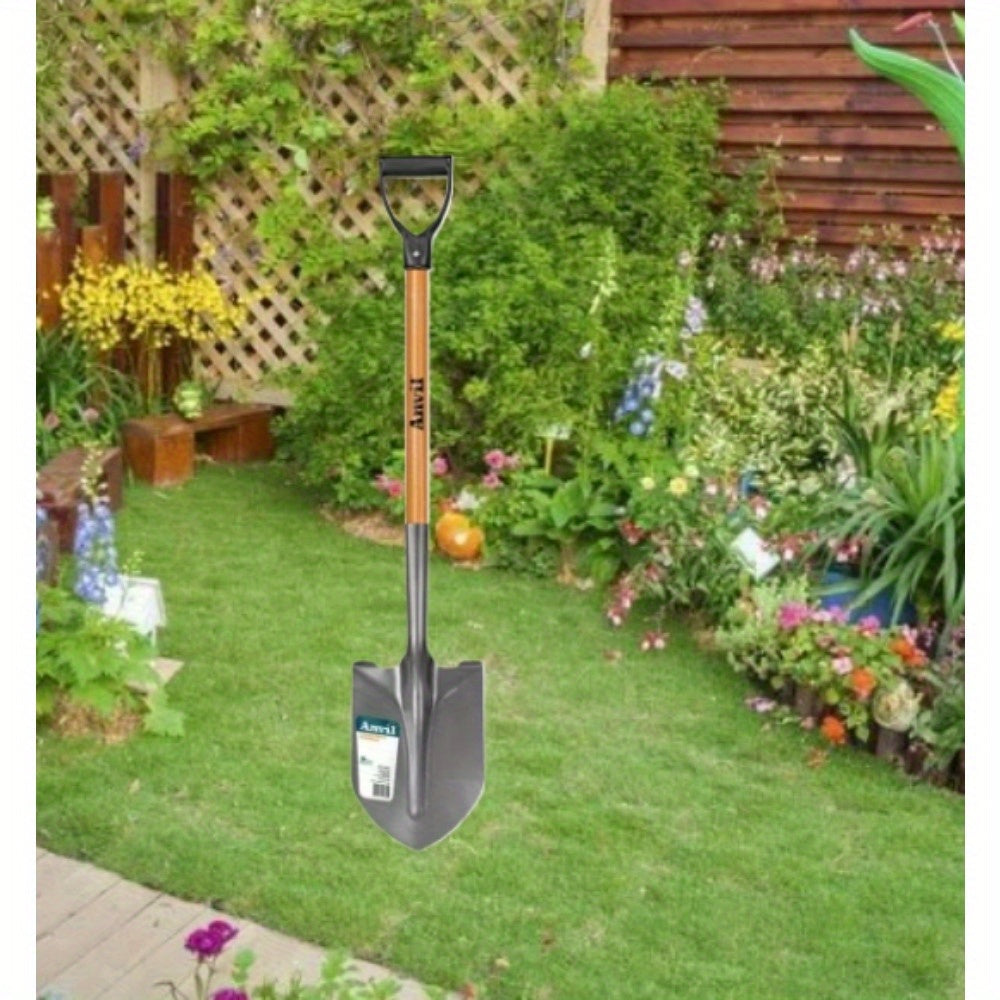28 Inch Digging Trowel With Wood Handle And Stainless Steel Round Point Spade