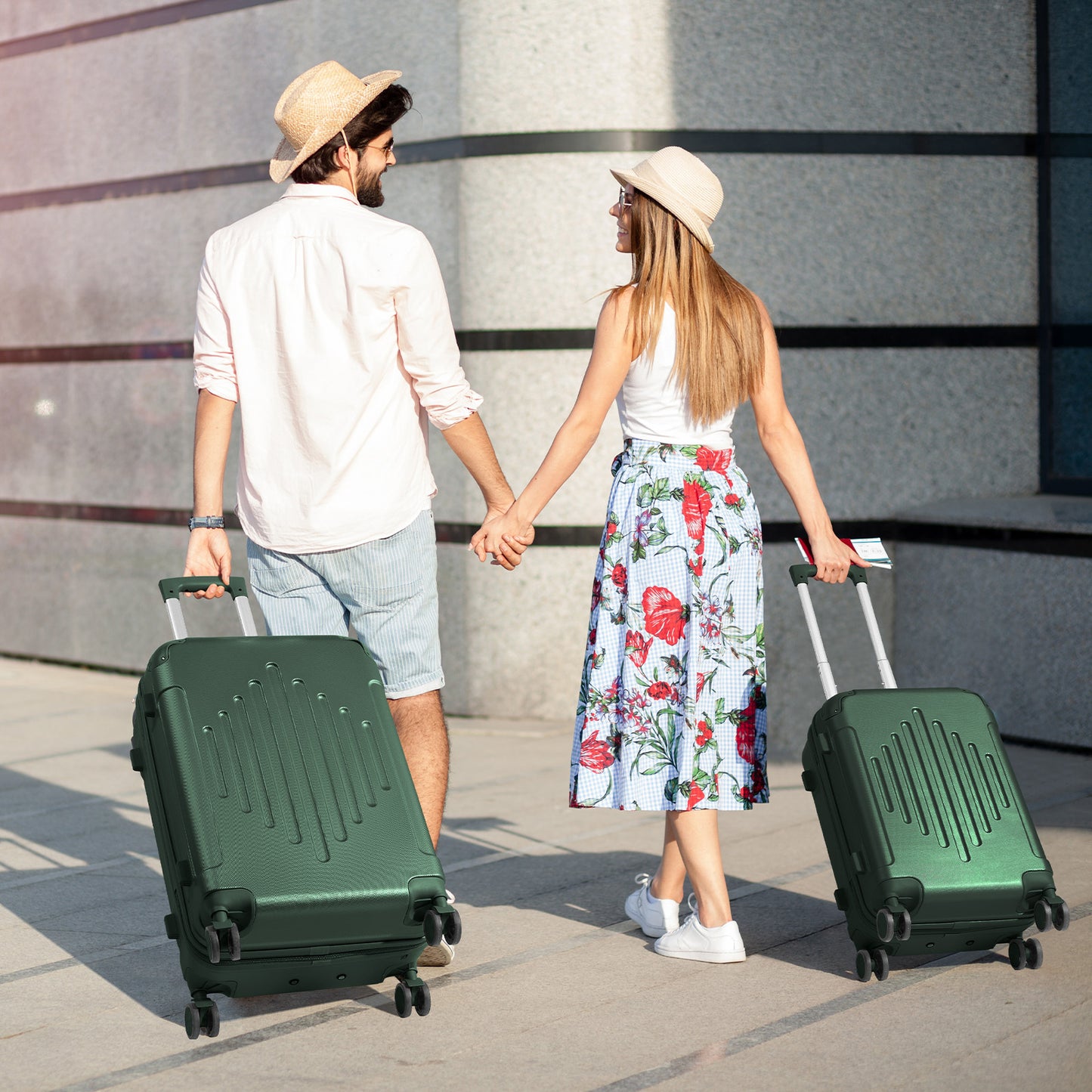 [20-28" ABS Luggage] Airline Approved Lightweight 20/24/28 Inch Carry-On Luggage | ABS Hardshell, TSA Lock & Silent Spinner Wheels
