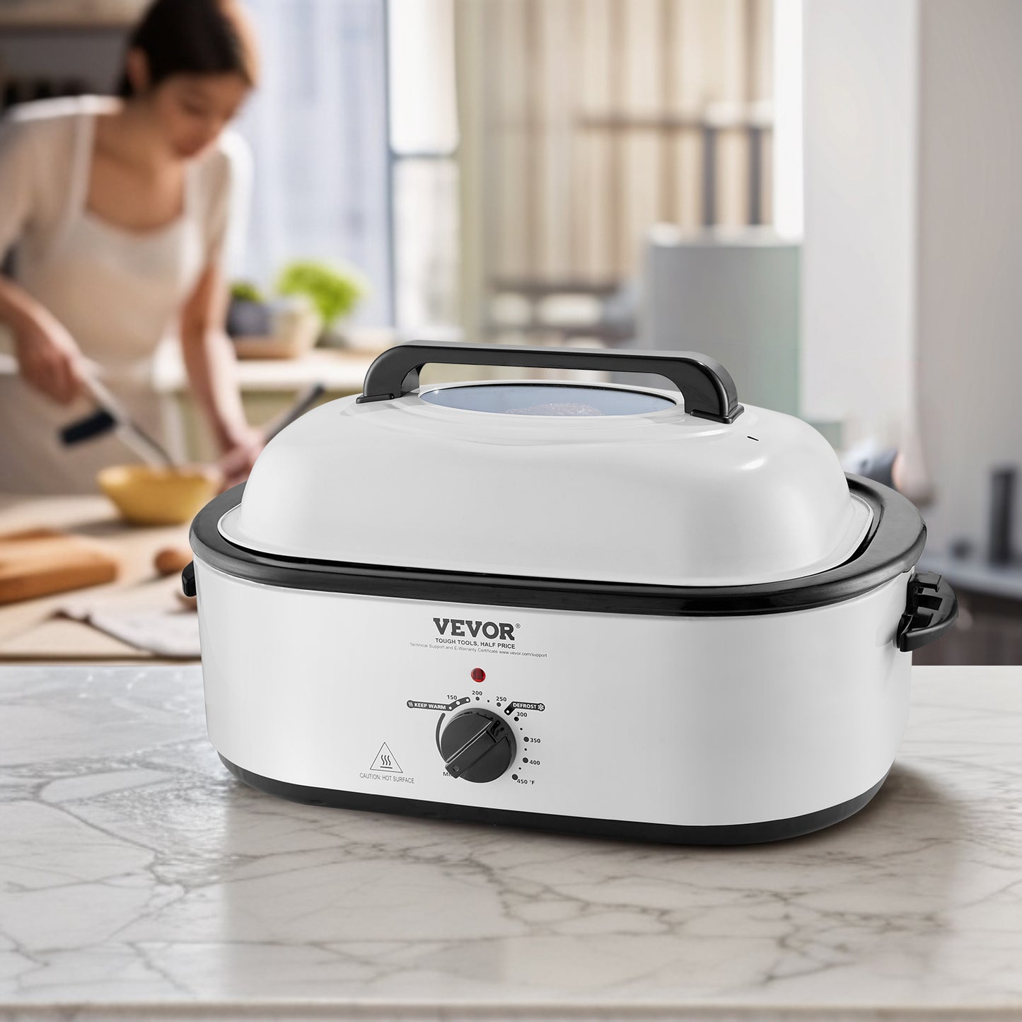 VEVOR Electric Roaster Oven 22 Qt Self Basting Lid 1450W