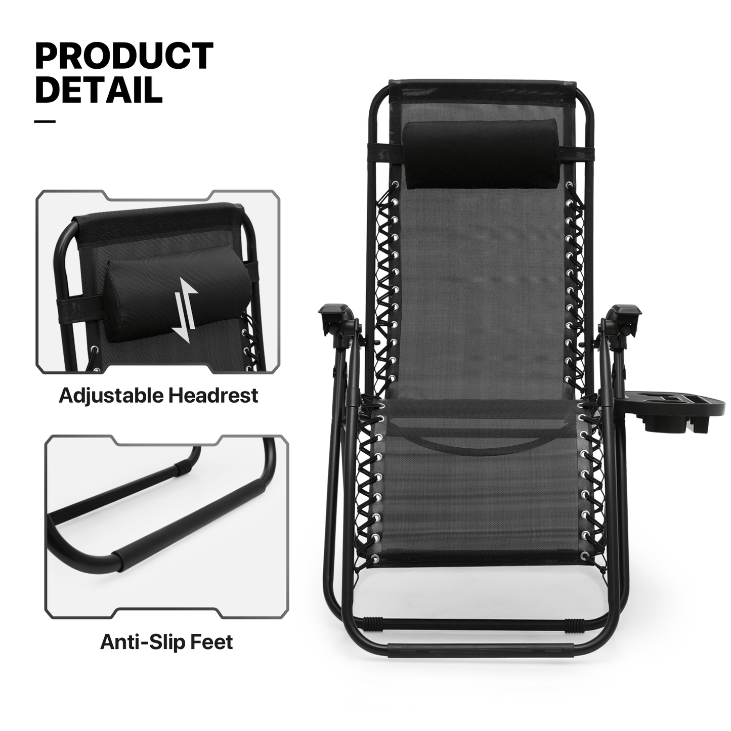 MoNiBloom Zero Gravity Chairs Set of 2 Outdoor Folding Patio Lounge Chairs