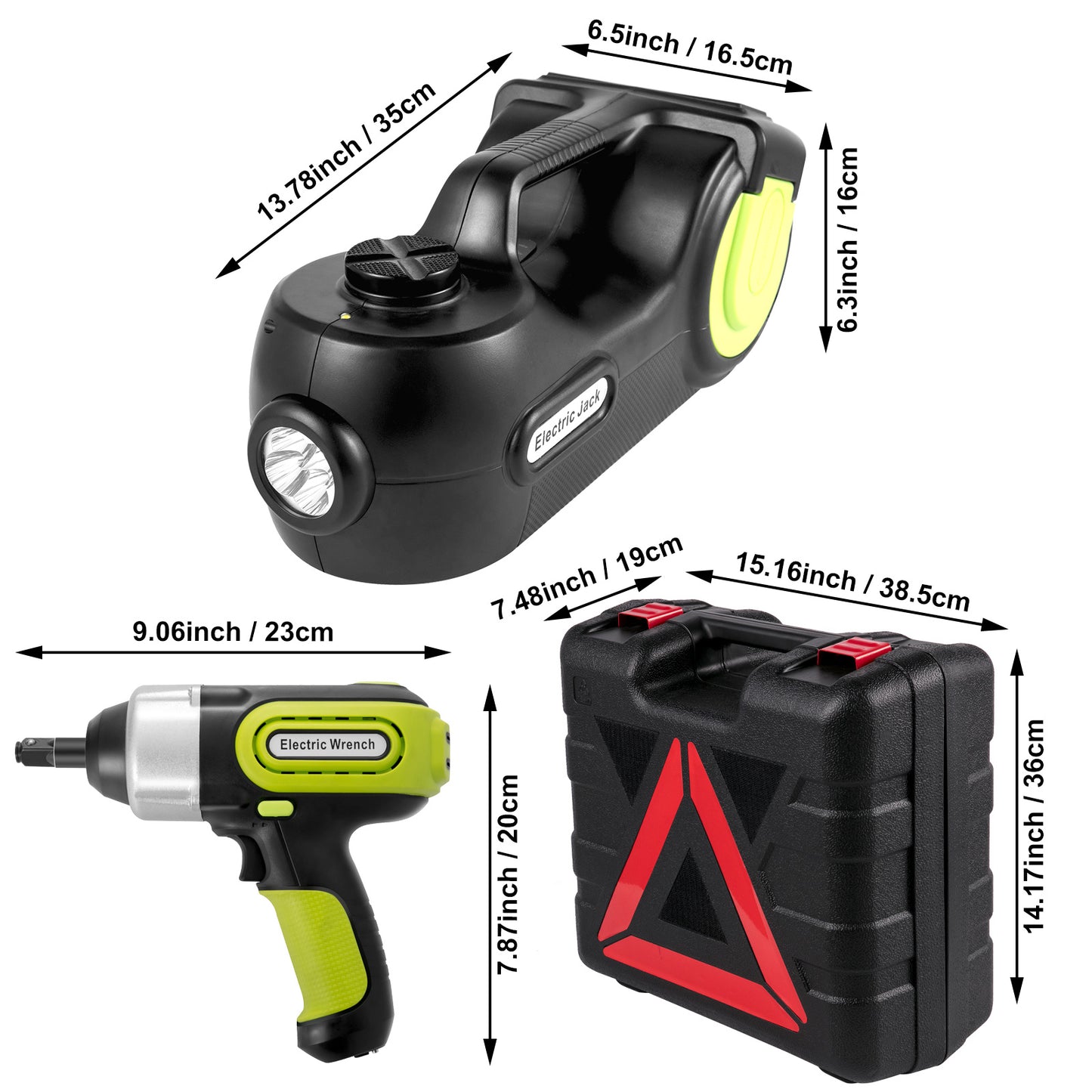 VEVOR 5 Ton Electric Car Jack With Hydraulic Floor Jack LED Light Impact Wrench