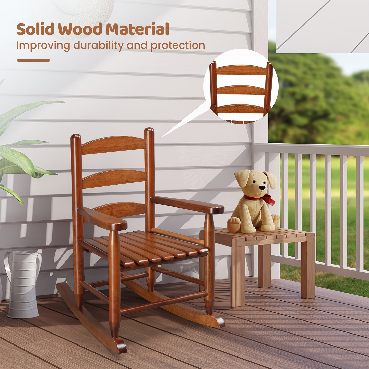 Kids Rocking Chair For 3 To 6 Years Solid Wood Teak Rocker
