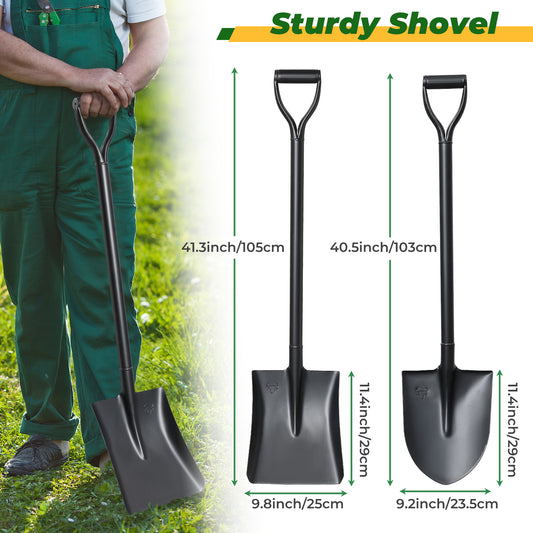 Extra Long 41 Inch Manganese Steel Gardening Shovel Large D Handle Heavy Duty