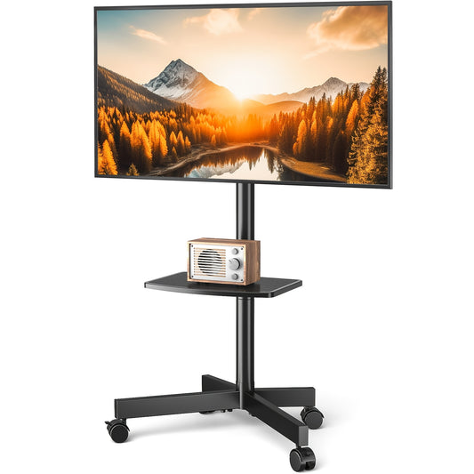 Universal Mobile TV Cart With Mute Wheel For 23 Inch To 55 Inch TV Up To 88 Lbs