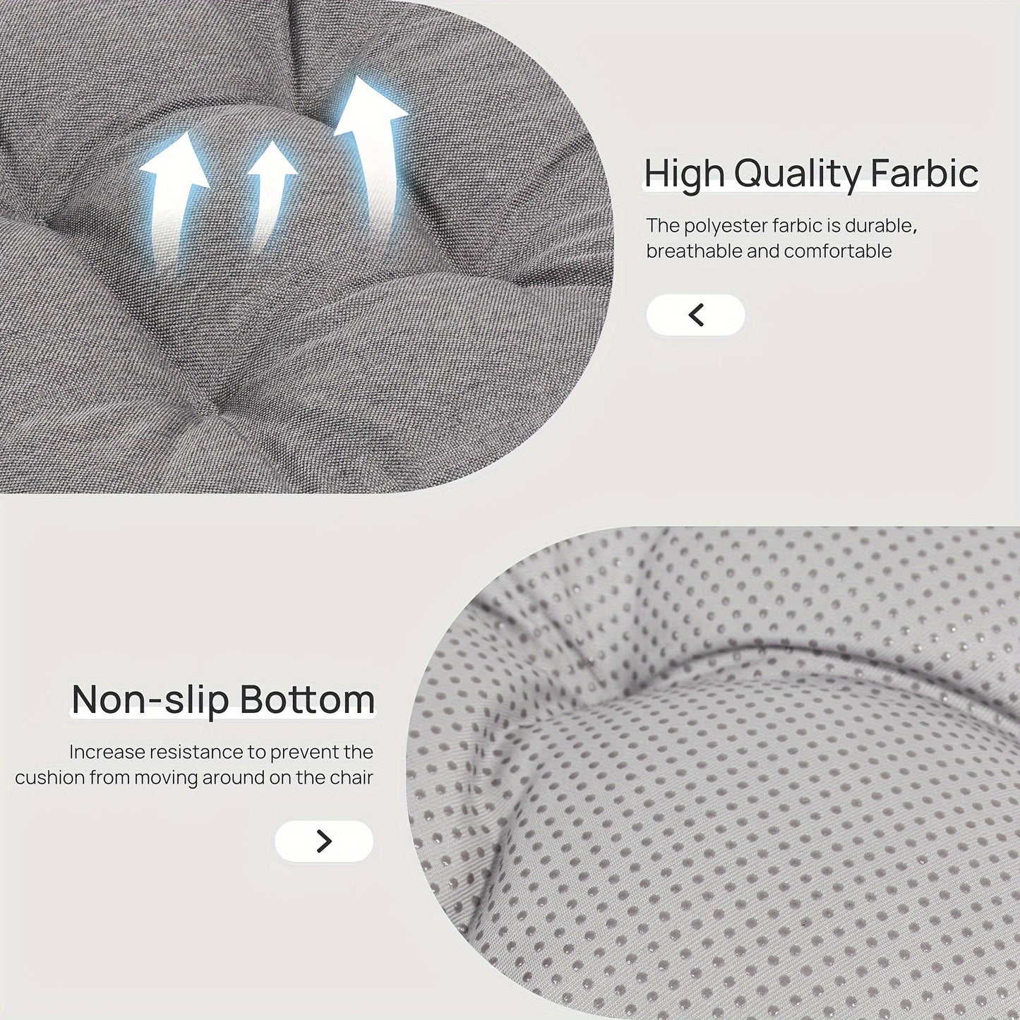 Chair Cushions Set Of 4, Kitchen Chair Cushions with Non-Slip Backing, Seat Cushions for Kitchen Chairs, Indoor Chair Pads with Ties