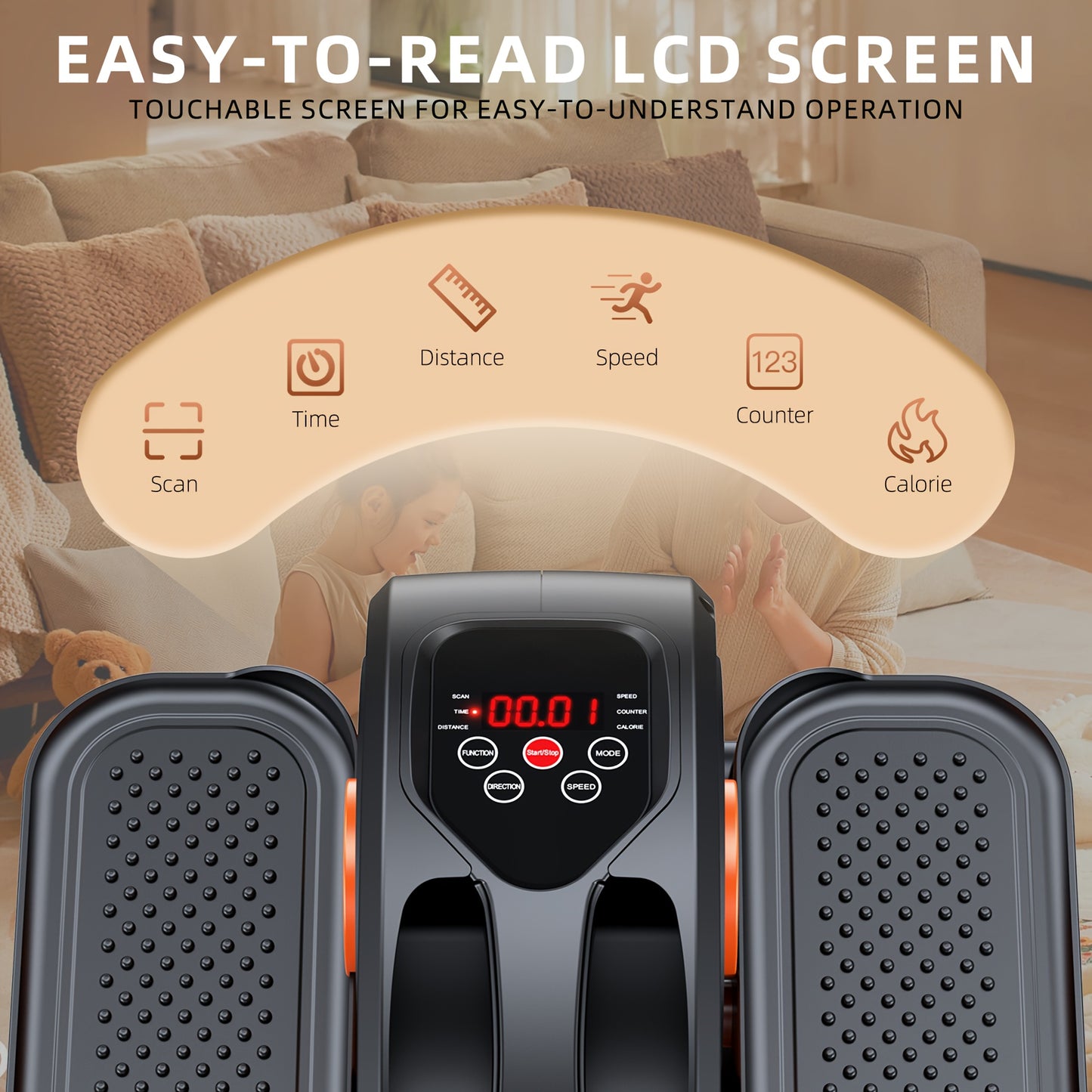 Compact Under Desk Elliptical Machine for Seniors, Quiet & Portable Electric Seated Pedal Exerciser with Remote Control, 12 Adjustable Speeds, Space-Saving Design - Perfect for Low-Impact Workouts at Home Or Office, Elliptica