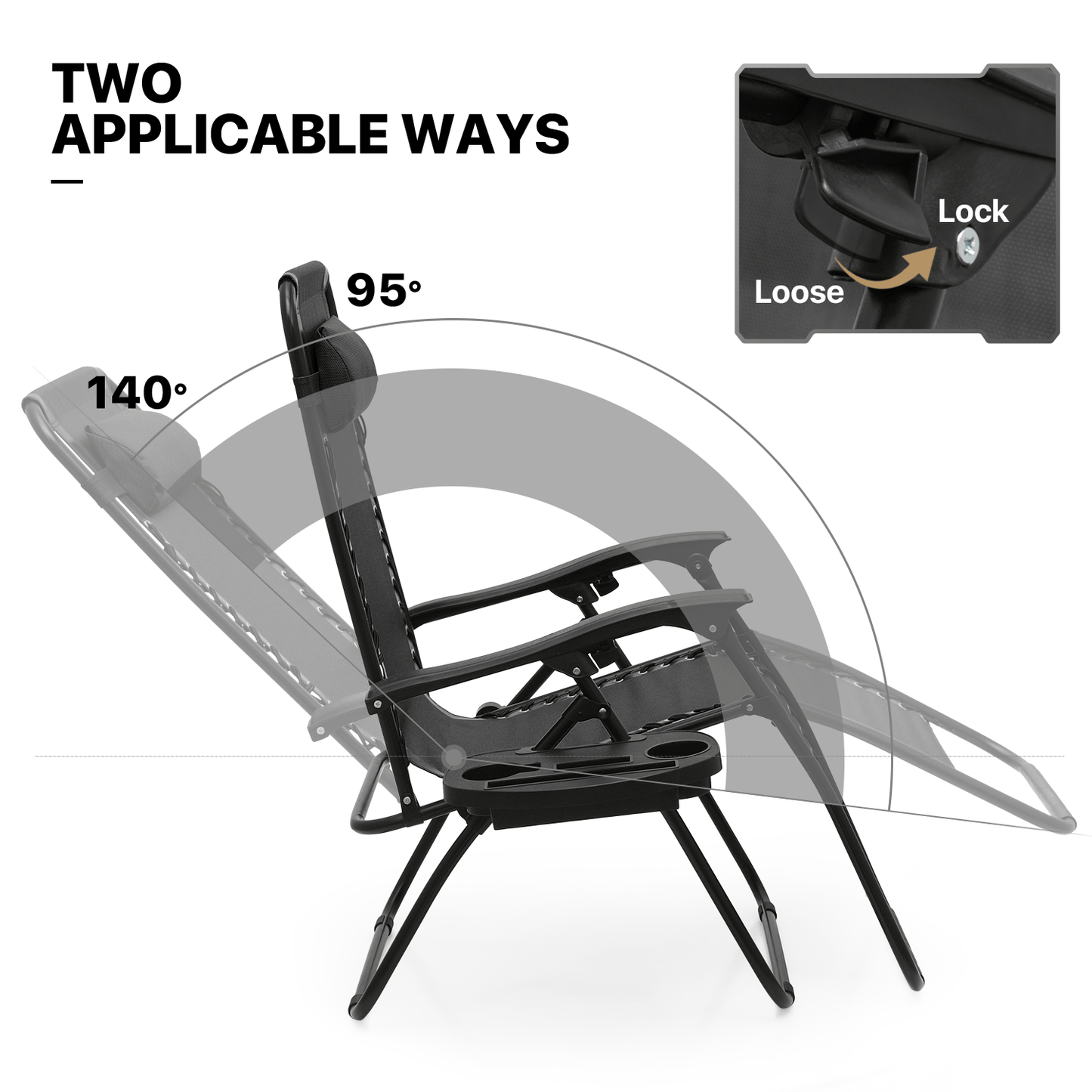 MoNiBloom Zero Gravity Chairs Set of 2 Outdoor Folding Patio Lounge Chairs