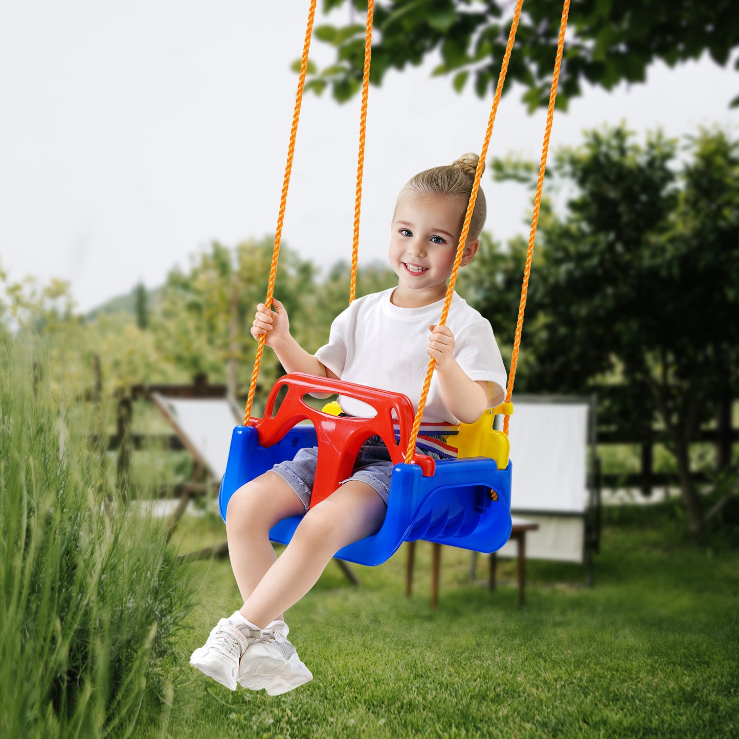 VEVOR 3 In 1 Toddler Swing Seat With Adjustable Ropes