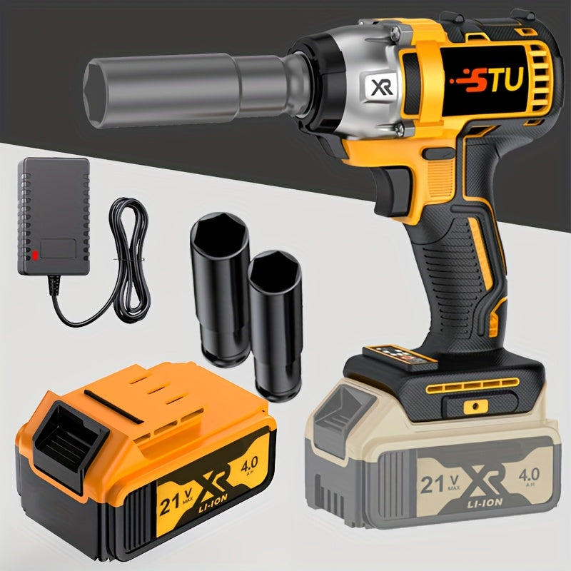 21V Electric Impact Wrench Heavy Duty Cordless Lithium Battery Tool Fast Charger